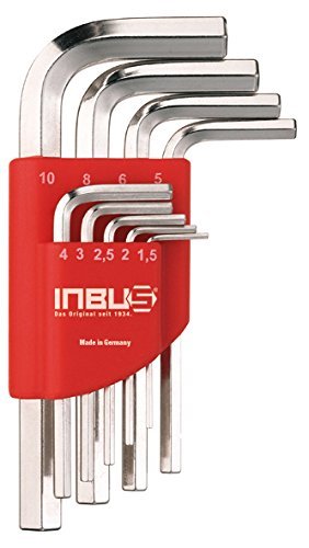 INBUS® 70150 Inbusschlüssel Set / Satz Kurz Metrisch 9tlg. 1,5-10mm | Made in Germany| Innensechskantschlüssel | Winkelschlüssel | 1,5mm | 2mm | 2,5mm | 3mm | 4mm | 5mm | 6mm | 8mm | 10mm | Kurze Ausführung - 1